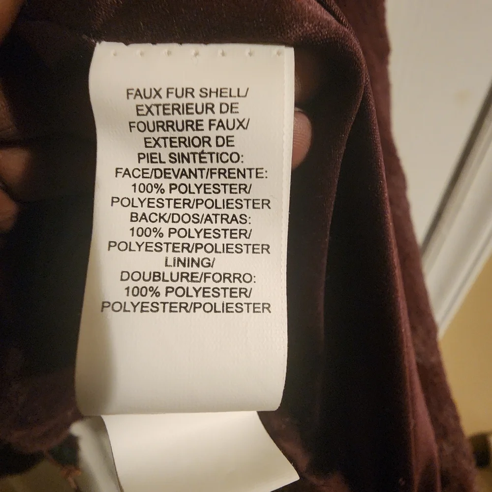 Lucky Brand Burgundy Teddy Jacket with Oversized Fit and Cozy Plush Texture Nwot - Picture 7 of 10